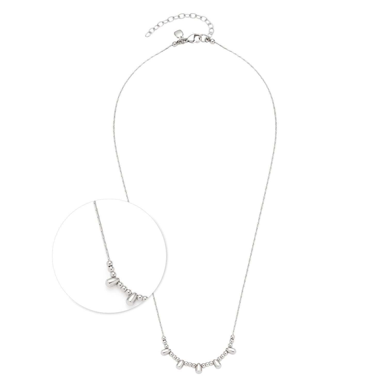 Halskette AMALIA 42 cm CIAO in Silber mit Kettendetail und Verpackungsansicht