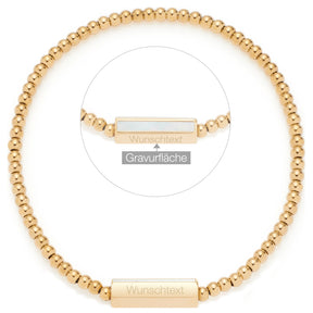 Armband PILEA gold mit Gravurfläche und Beispieltext
