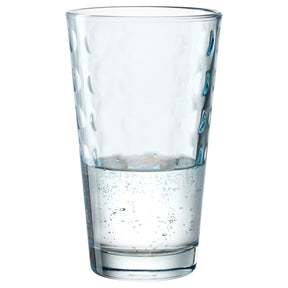 Trinkglas OPTIC 540 ml mit Wasser gefüllt, hellblau gefärbtes Glas
