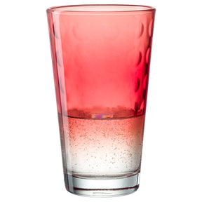 Trinkglas OPTIC 540 ml rot mit Getränk gefüllt, strukturierte Oberfläche
