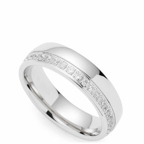 Ring BRILLANTE 17 aus Edelstahl mit Zirkonia-Steinen, silber glänzend