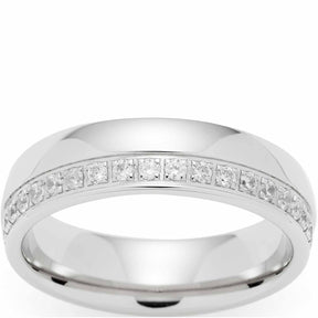 Ring BRILLANTE 17 Silber mit Zirkonia-Steinen, Draufsicht