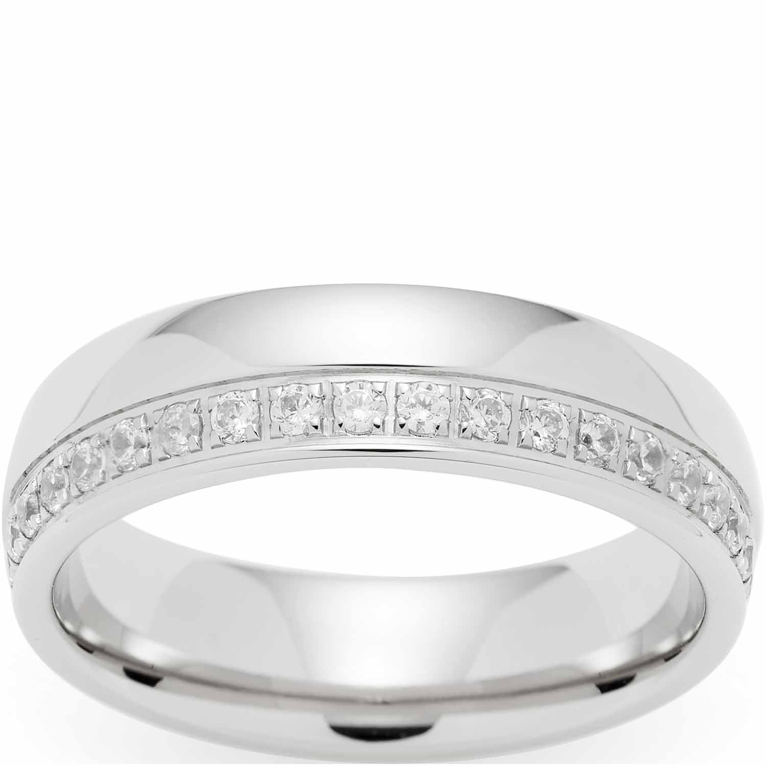 Ring BRILLANTE 20 aus Edelstahl mit Zirkonia-Steinen in Silber