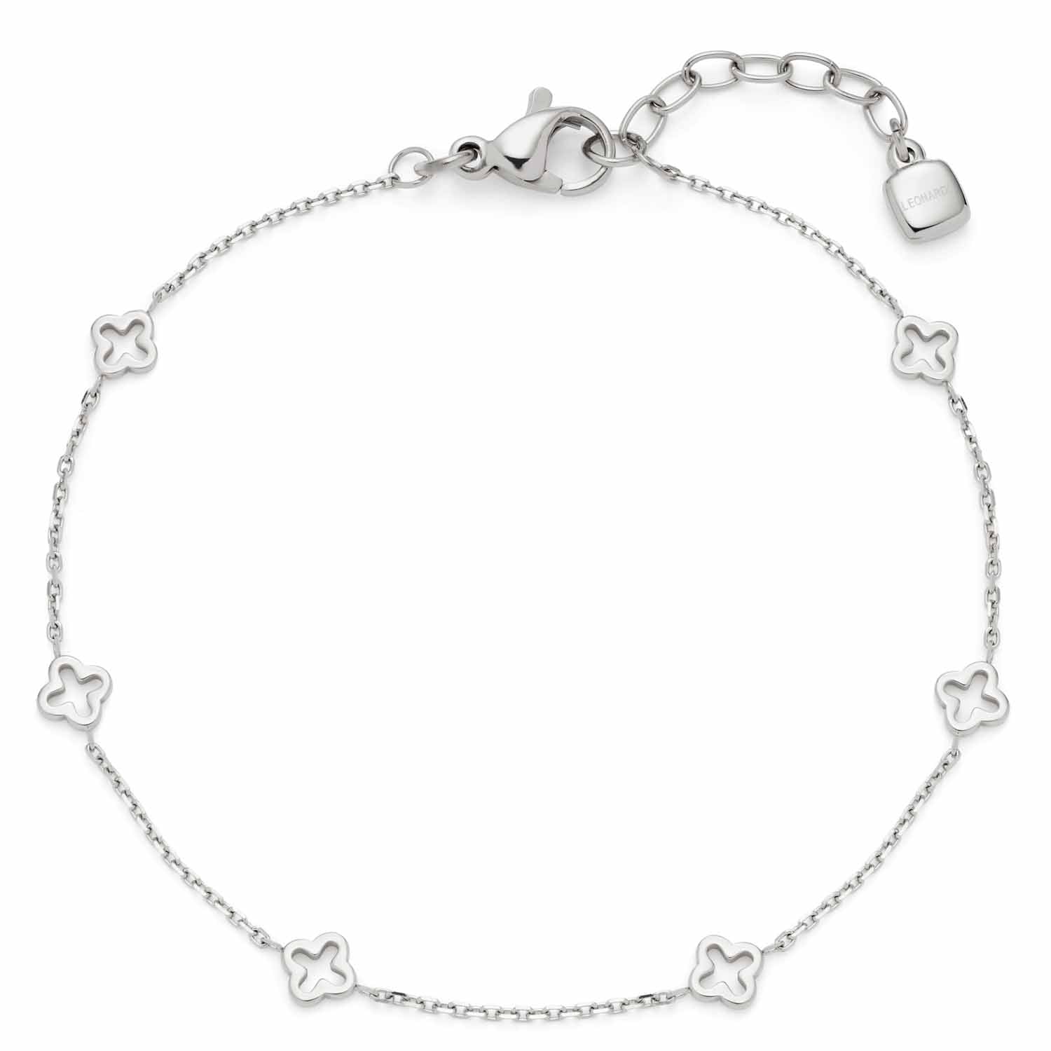 Armband JANNA CIAO silber mit vier-blatt-förmigen Charms und Kettenglied-Verschluss