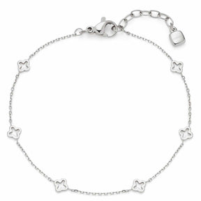 Armband JANNA CIAO silber mit vier-blatt-förmigen Charms und Kettenglied-Verschluss