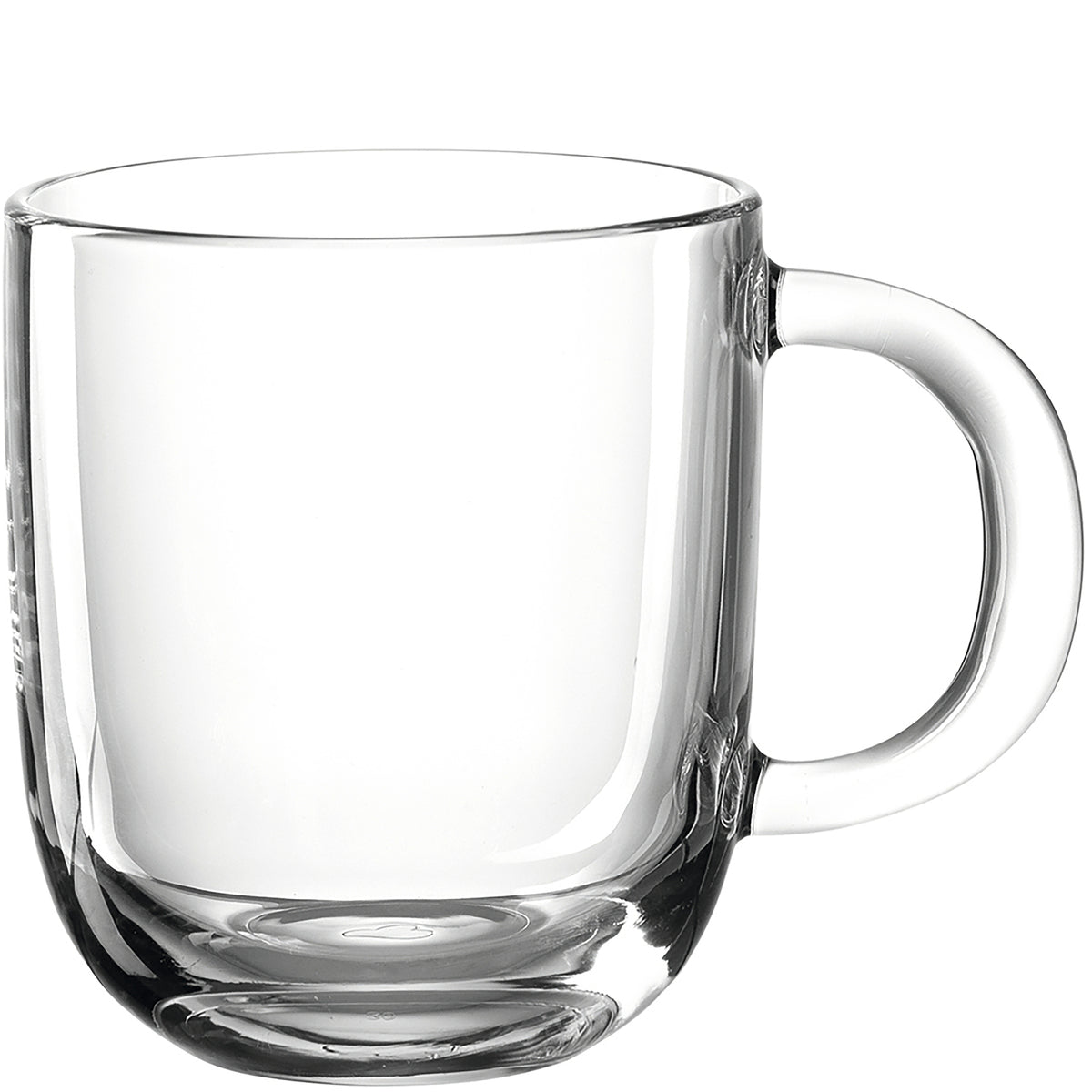 Glastasse MODENA mit Henkel vor weißem Hintergrund