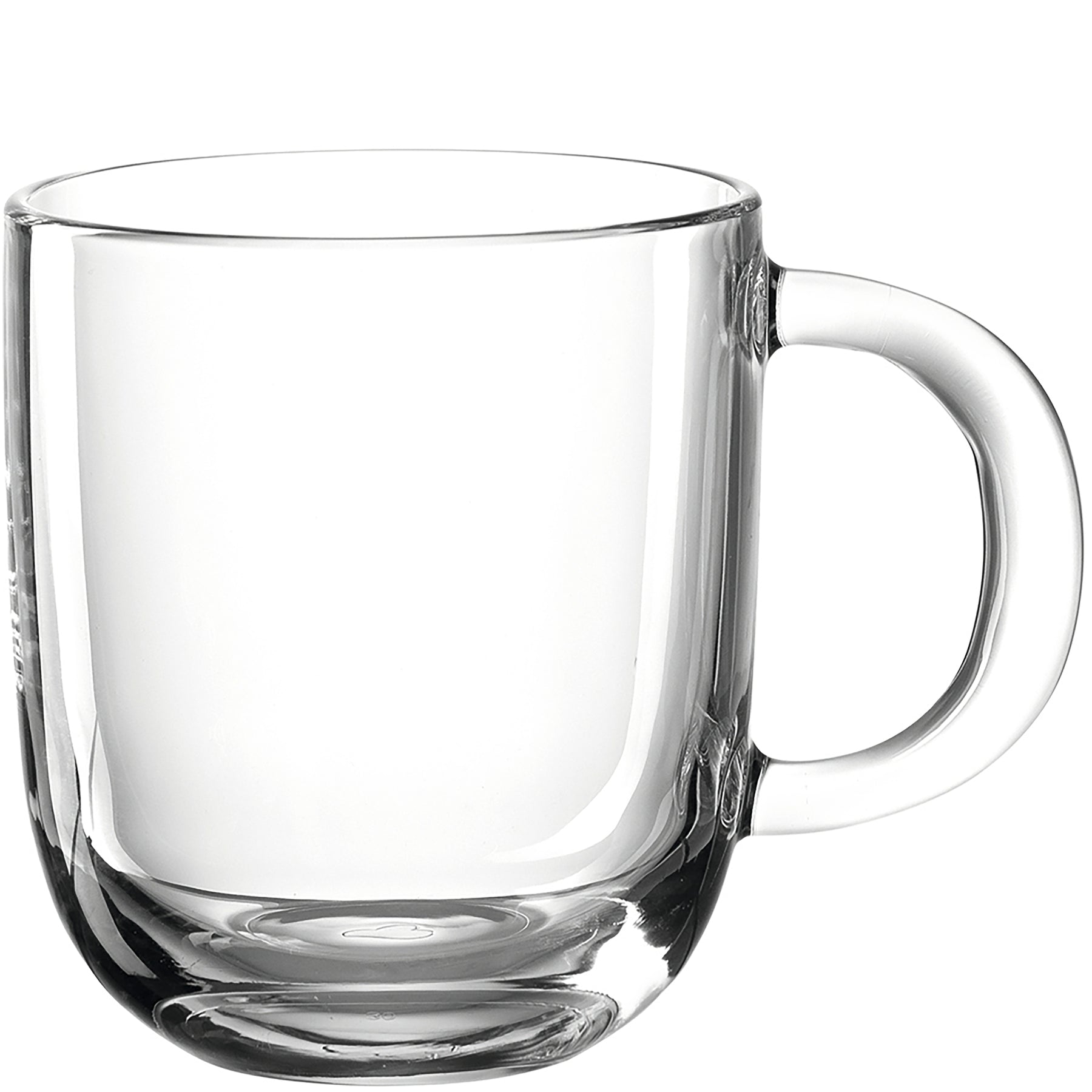 Glastasse MODENA mit Henkel vor weißem Hintergrund