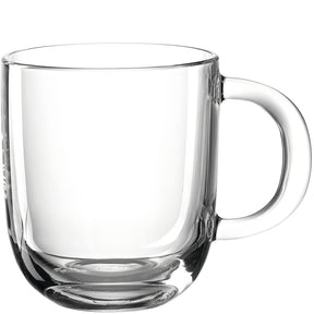 Glastasse MODENA mit Henkel vor weißem Hintergrund
