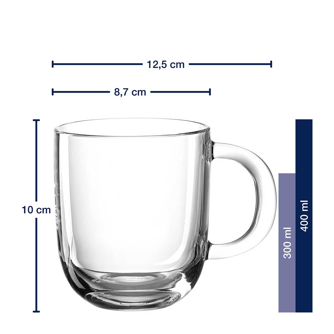 Massangaben zur Tasse 400 ml MODENA