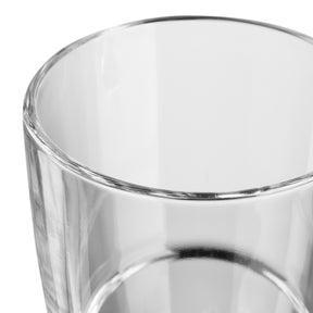 Klares Glas der Serie SENSO von oben fotografiert, leeres Glas mit Rand