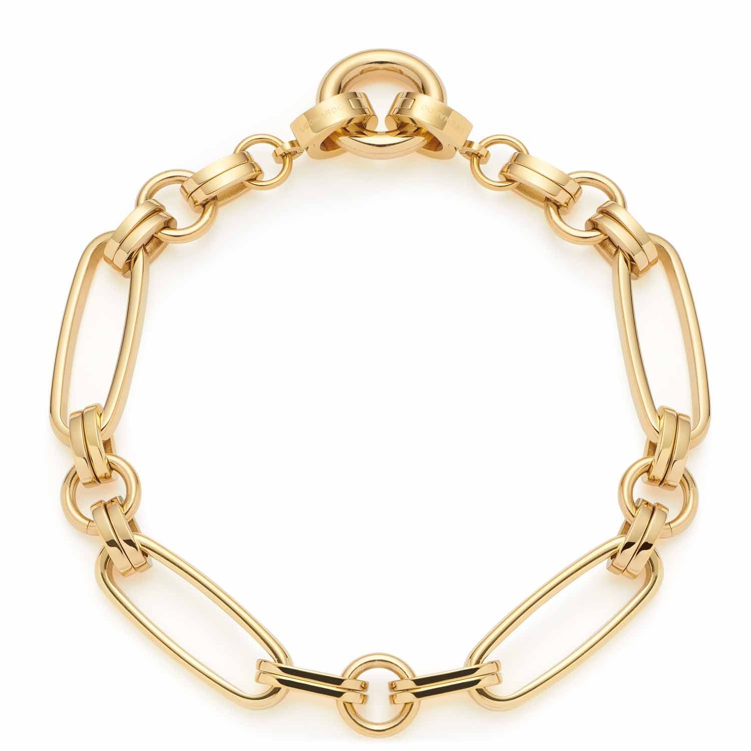 Armband MATHILDE Clip & Mix gold, ovale und runde Glieder verkettet