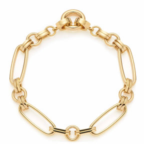 Armband MATHILDE Clip & Mix gold, ovale und runde Glieder verkettet