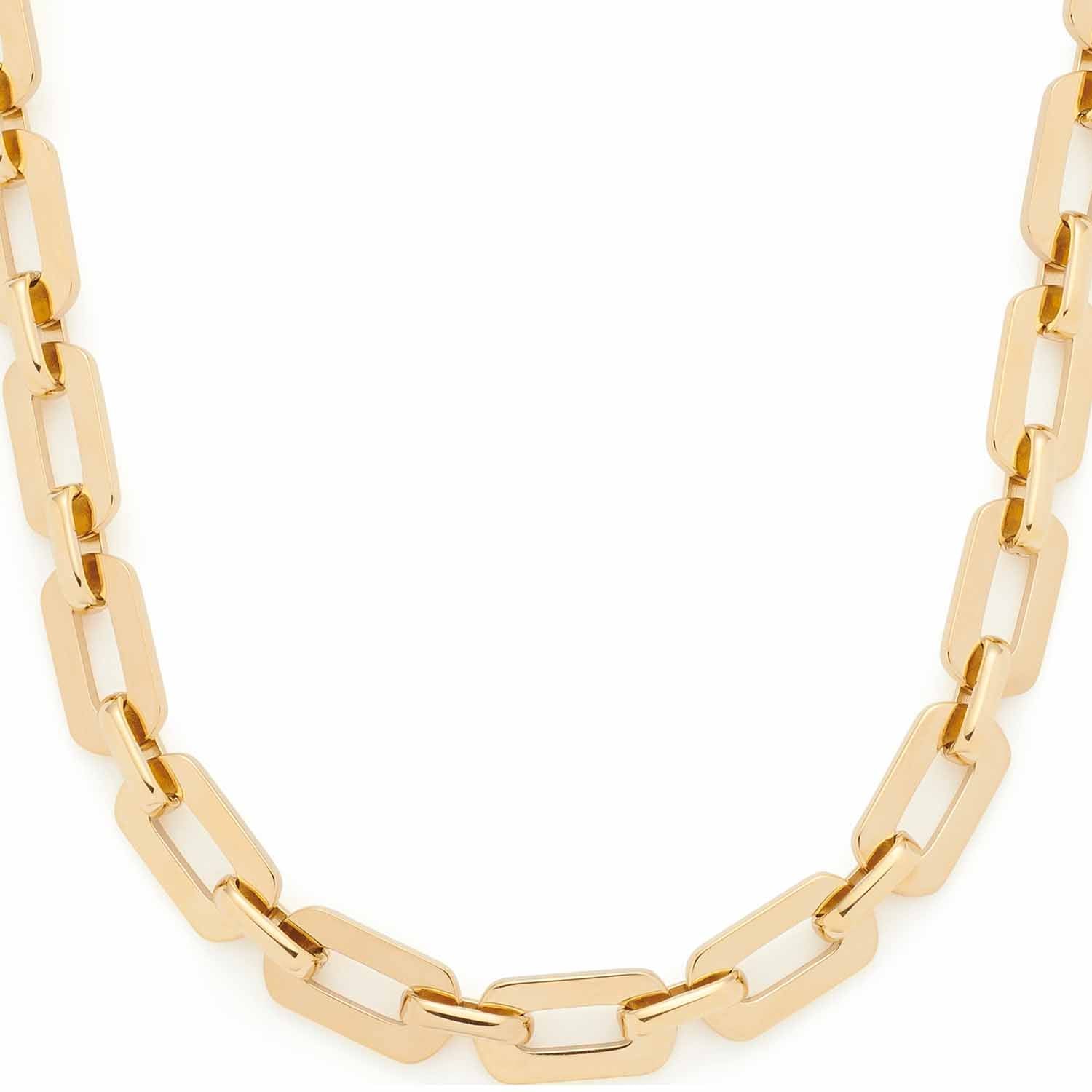 Halskette ORFEA 45 cm, goldene Gliederkette mit rechteckigen Kettengliedern
