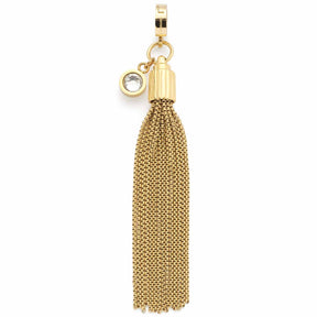 Anhänger PIETRA gold Clip & Mix mit Quastenanhänger und Zirkonia-Detail