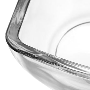 Detailaufnahme der glasernen Schale PIAZZA, Rand und Oberflaeche im Profil
