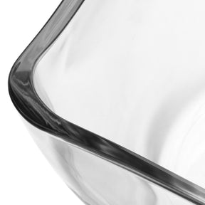 Schale PIAZZA, klares Glas, geschwungene Form, seitliche Detailansicht
