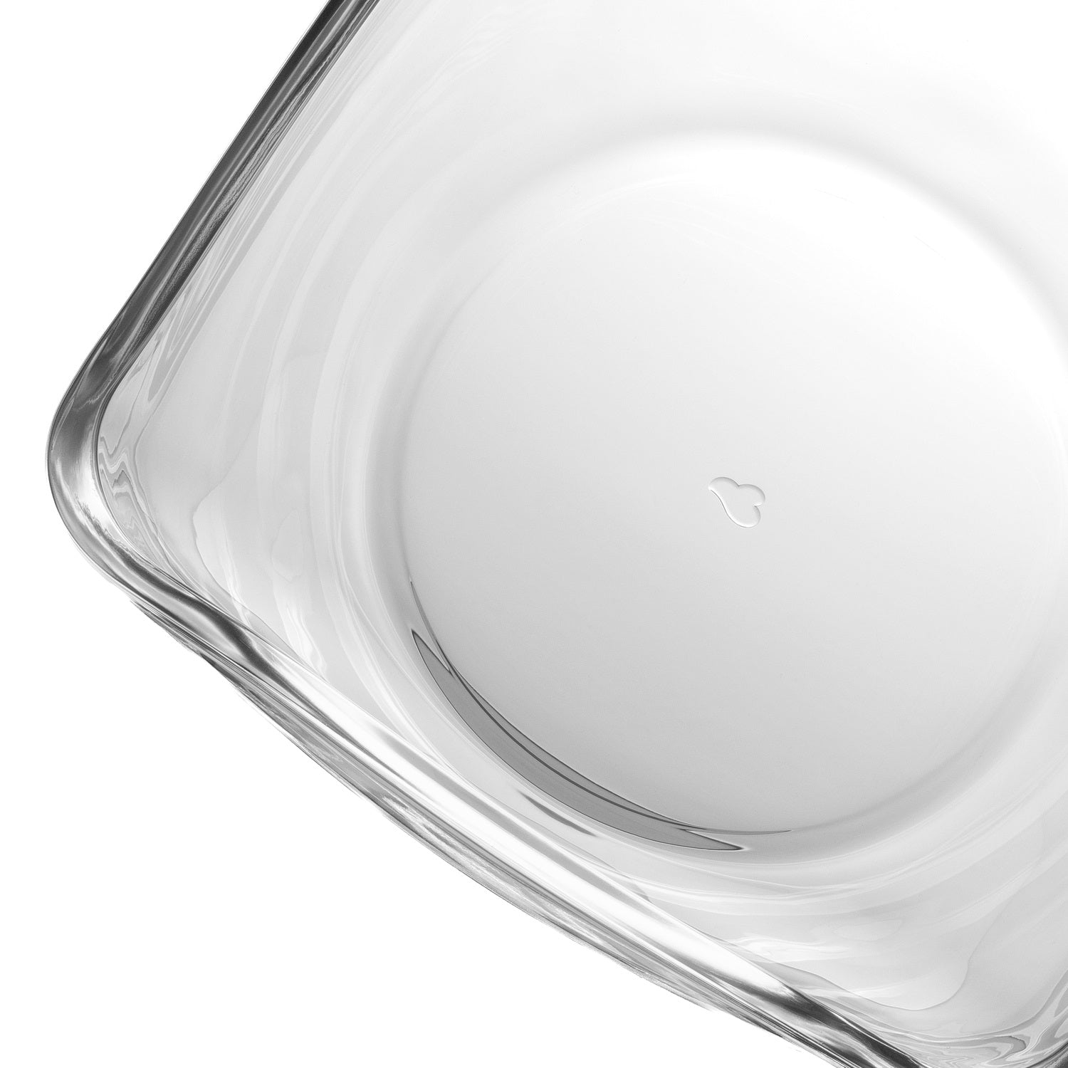 Glasschale PIAZZA von oben, klares Glas, runder Boden, gebogene Wände