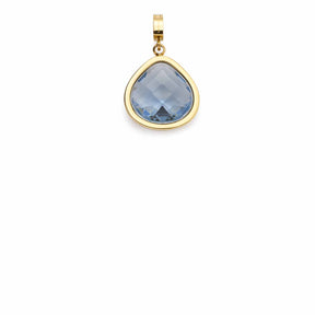 Anhänger JUVINGA gold Clip & Mix mit blauem facettiertem Glashänger
