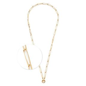 Halskette CONSENZA 70 cm gold Clip & Mix, Detailansicht Verschluss und Kettenglieder
