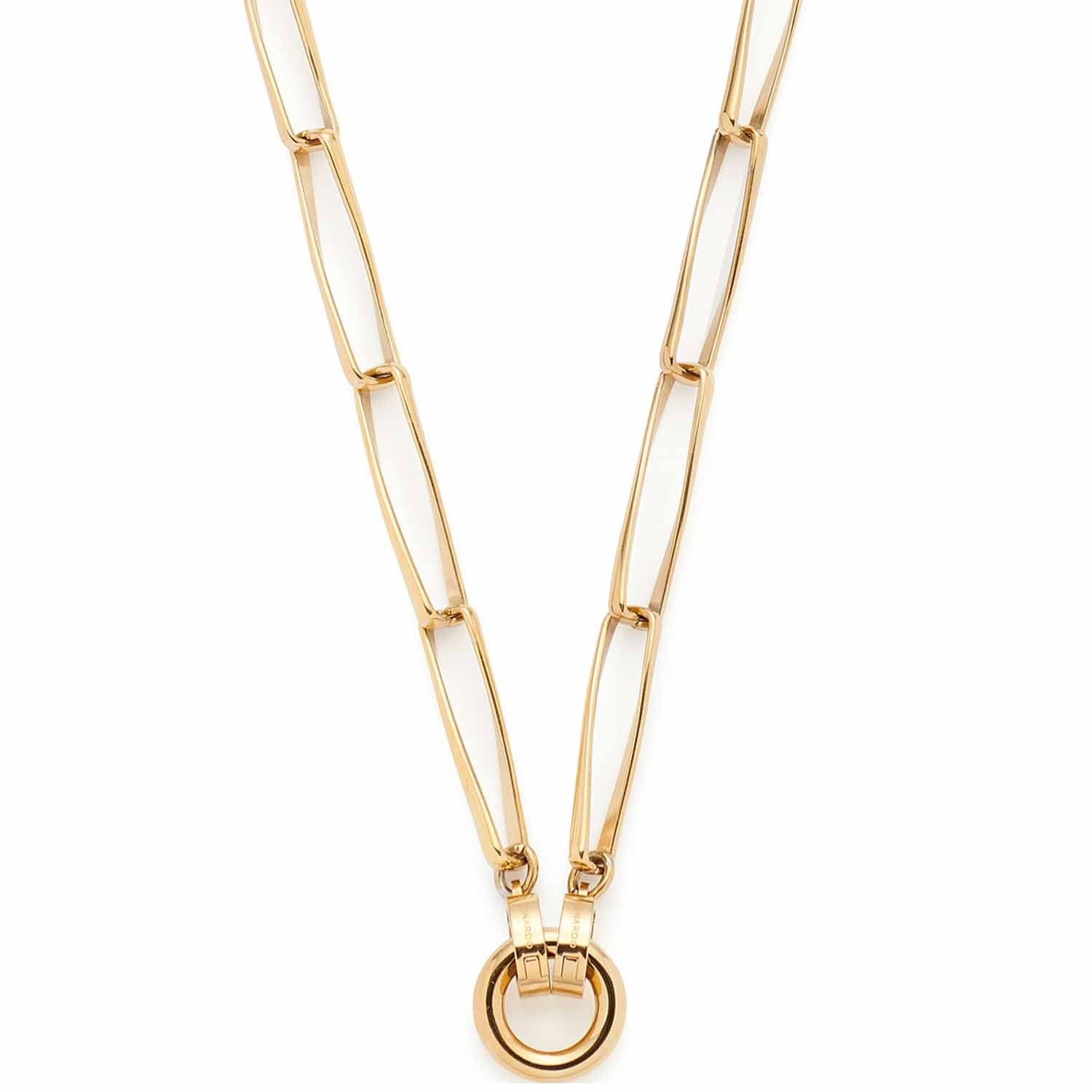 Halskette CONSENZA 70 cm gold Clip & Mix mit Gliederkette und Ring-Anhänger