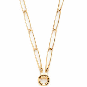 Halskette CONSENZA 70 cm gold Clip & Mix mit Gliederkette und Ring-Anhänger
