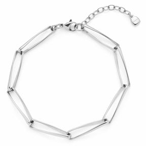 Armband CONSENZA silber aus Edelstahl mit länglichen Gliedern und Verlängerungskette