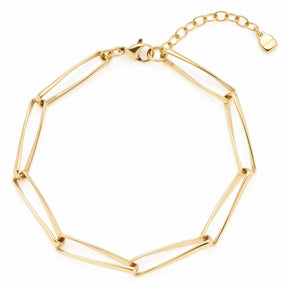 Goldenes Armband CONSENZA mit länglichen Gliedern und Verlängerungskette