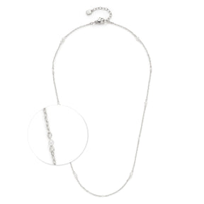 Halskette NAVINA 42 cm CIAO, silberfarbene Kette mit Details-Ausschnitt