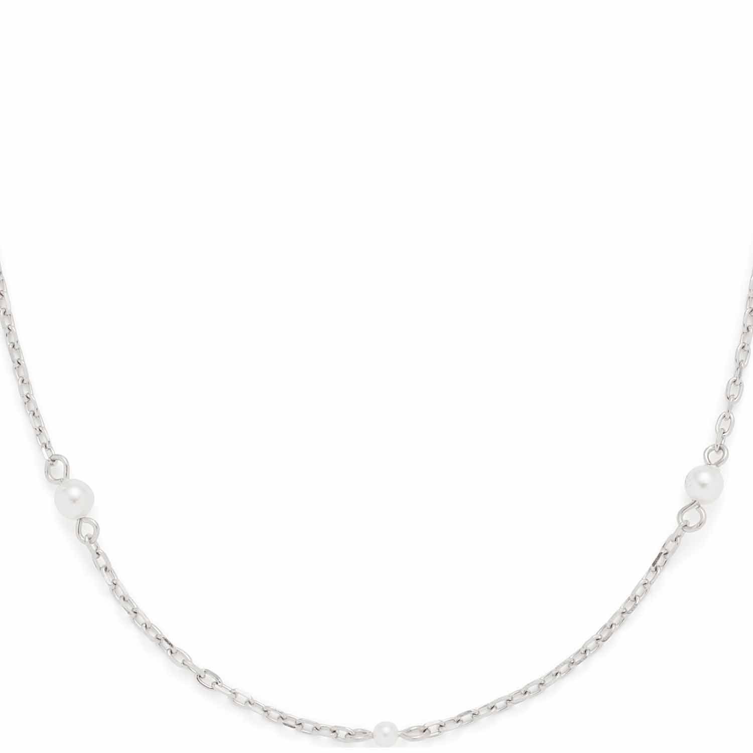 Halskette NAVINA mit silberfarbener Kette und Glasperlen, 42 cm