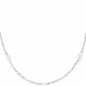 Halskette NAVINA mit silberfarbener Kette und Glasperlen, 42 cm