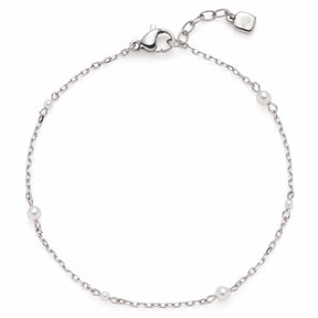 Armband NAVINA CIAO mit Silberkette und weißen Glasperlen
