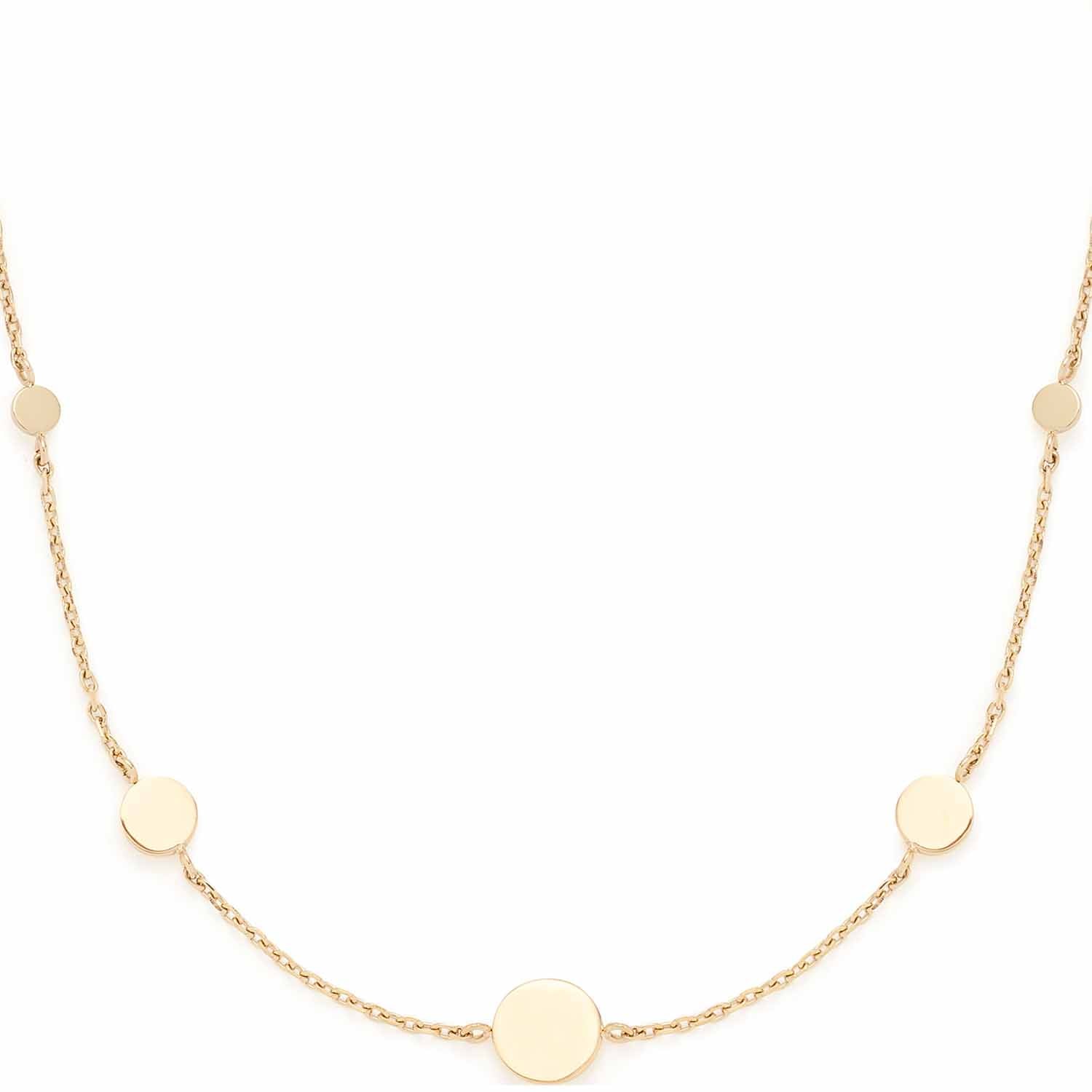 Halskette MILLA 42 cm gold mit fünf runden Plättchen