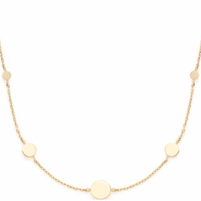 Halskette MILLA 42 cm gold mit fünf runden Plättchen
