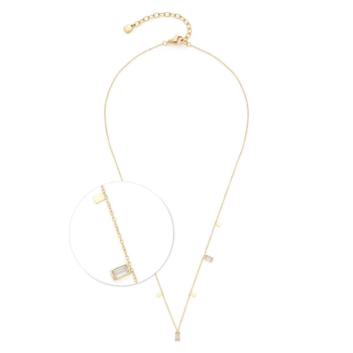 Halskette LIORA 42 cm gold mit Zirkonium-Anhängern, Detailansicht