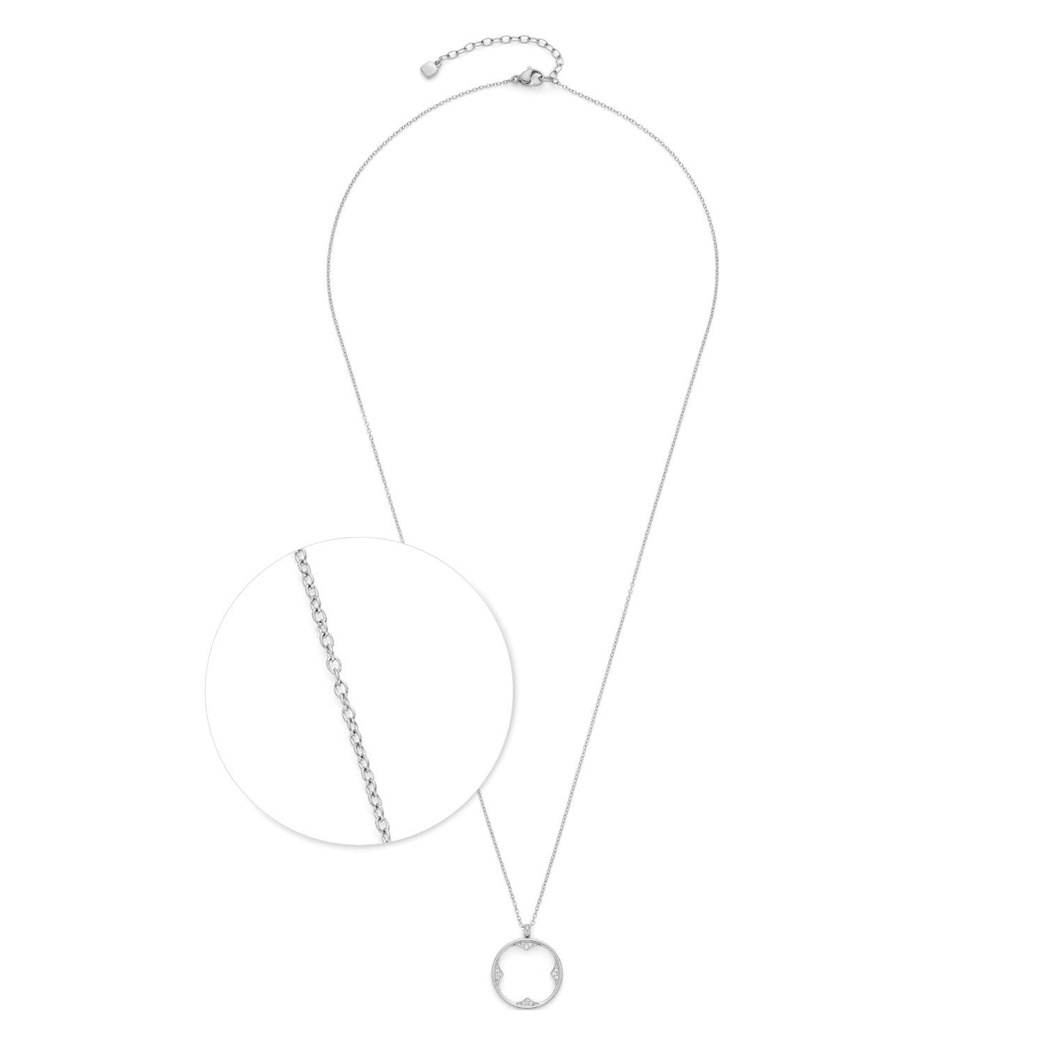 Halskette CAMPAGNOLA 60 cm CIAO in Silber mit rundem Anhänger, Detailansicht des Verschlusses
