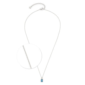 Halskette SOPHIA 42 cm CIAO mit blauem Glasanhänger, Detailausschnitt der Kette