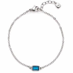 Armband SOPHIA CIAO mit blauem Glasstein auf silberfarbener Kette