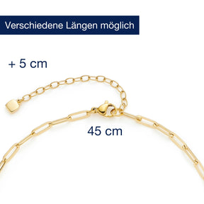 Massangaben zu Halskette BELINDA 45 cm gold mit Verlängerungskette
