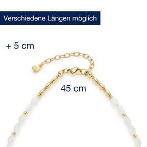 Massangaben zur Halskette WELDA 45 cm gold mit Verlängerungskette