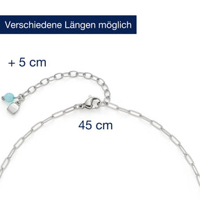 Massangaben zu Halskette RANDY, Verlängerungskette mit Glaselementen