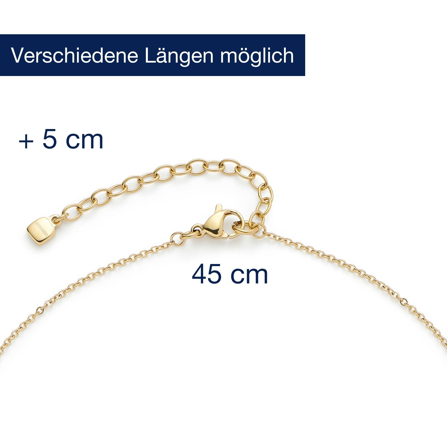 Massangaben zu Halskette BOBBY, Verlängerungskette mit Karabinerverschluss