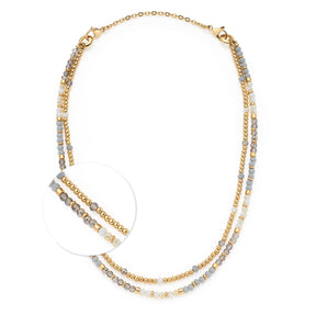 Halskette BERNADETTE mit gold- und silberfarbenen Glasperlen, Detailansicht des Verschlusses