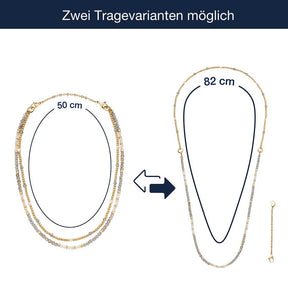 Massangaben zu Halskette BERNADETTE, zwei Tragevarianten möglich