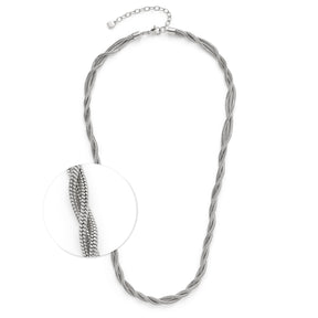 Halskette SUE 45 cm aus Edelstahl mit gedrehtem Kettenmuster und Detailansicht
