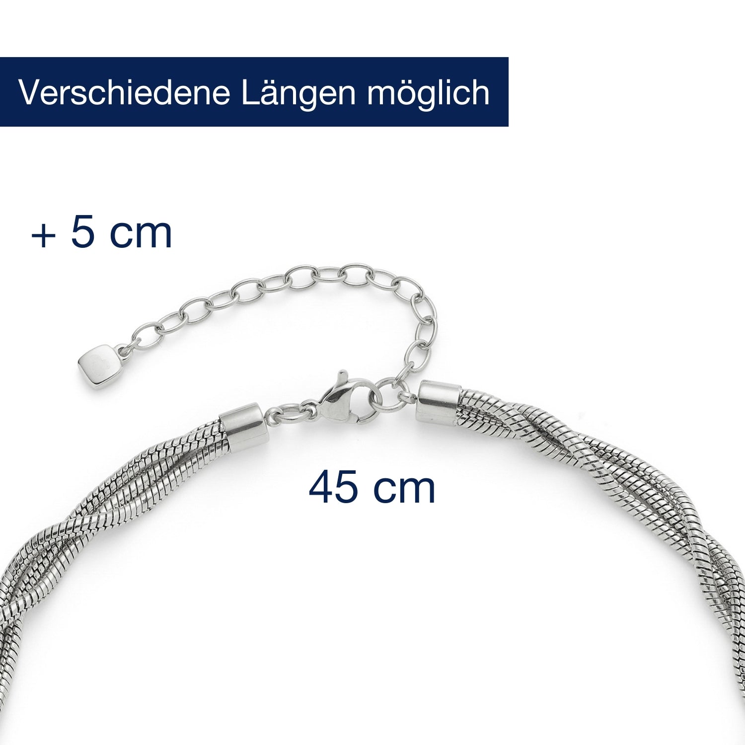 Massangaben zu Halskette SUE mit Verlängerungskette