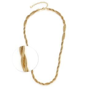 Halskette SUE 45 cm gold, Detailansicht der geflochtenen Kette