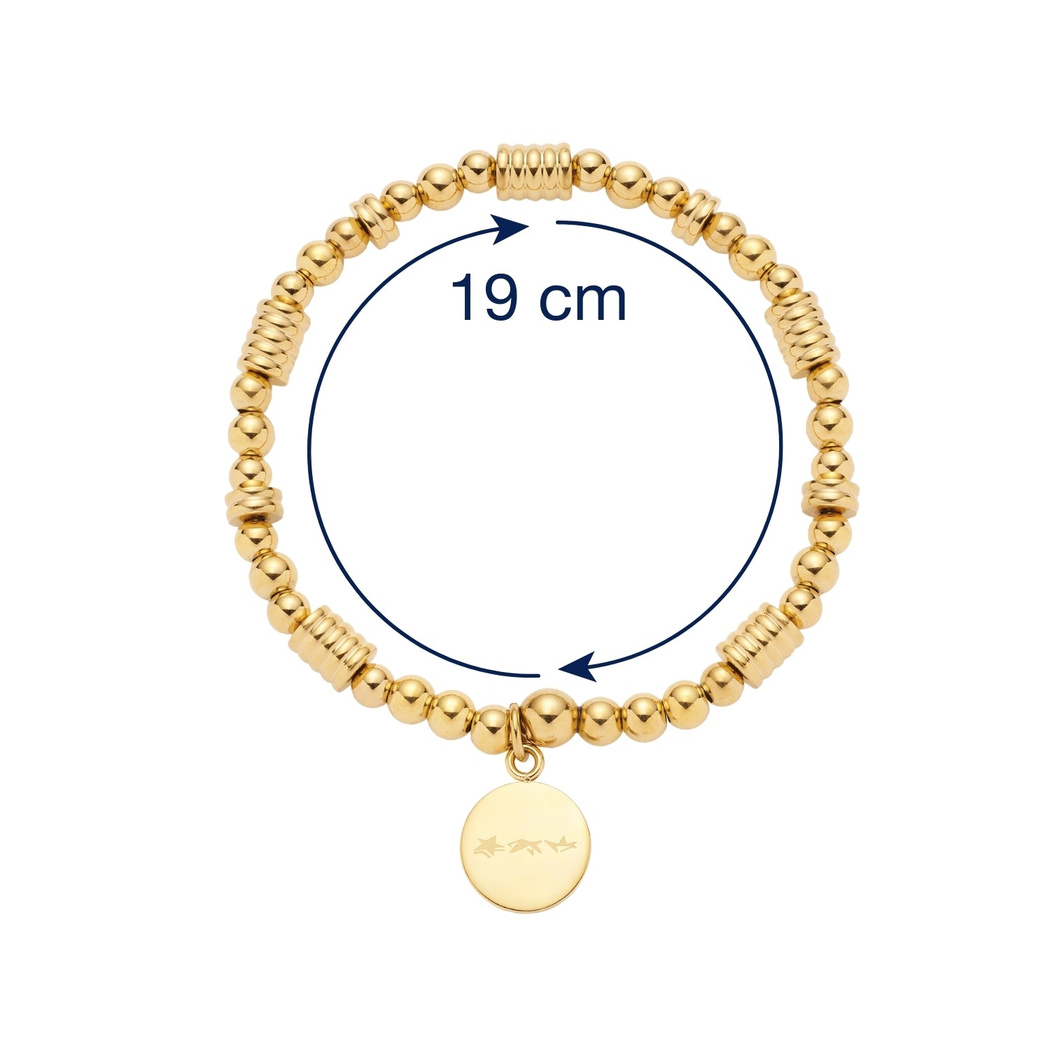 Massangaben zum Stretch Armband ELISABETH gold