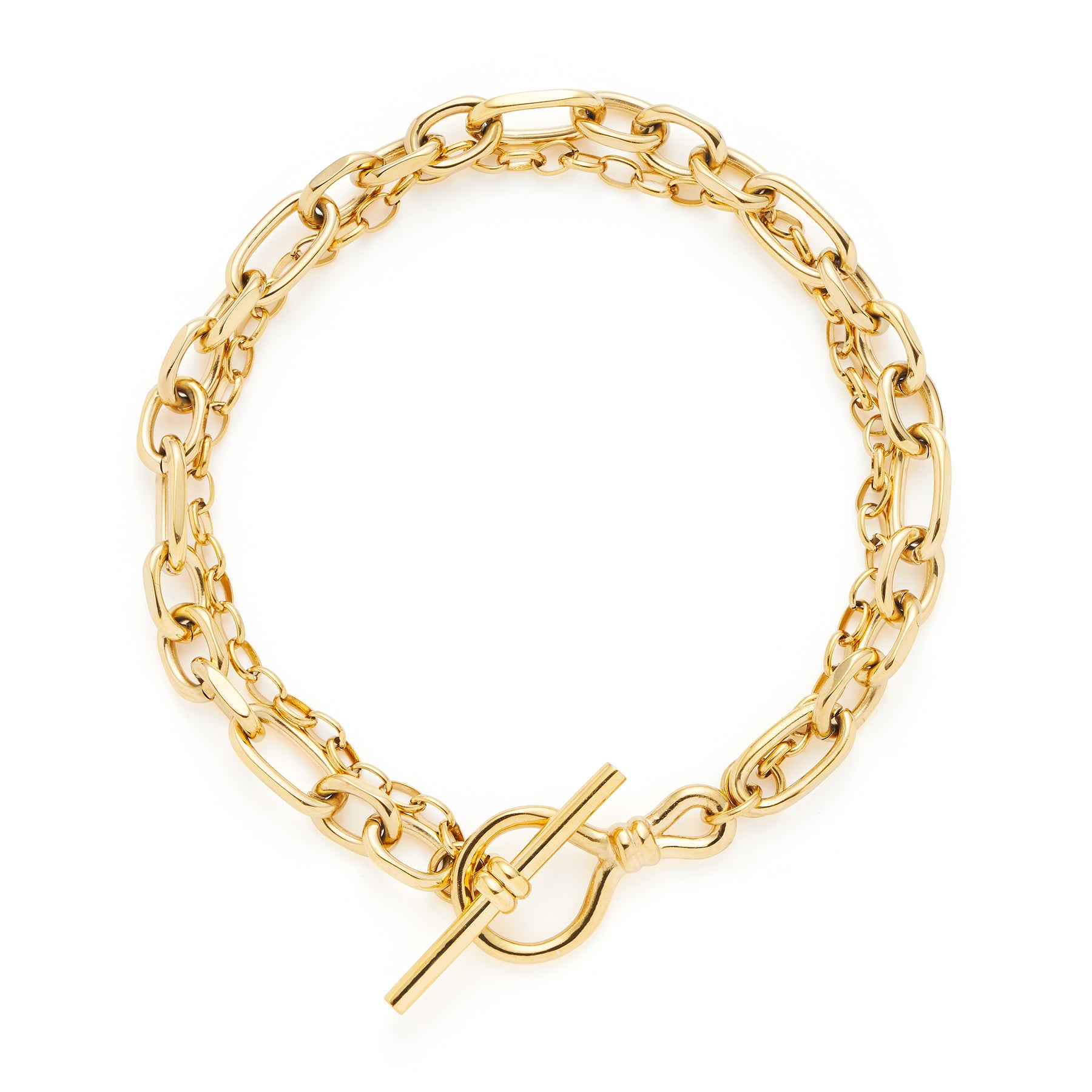 Armband ELISABETH gold mit Gliederkette und T-Stab-Verschluss