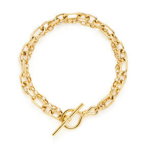 Armband ELISABETH gold mit Gliederkette und T-Stab-Verschluss