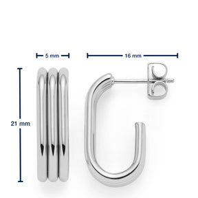 Massangaben zu Ohrstecker ELISABETH und Produktansicht von vorne und seitlich